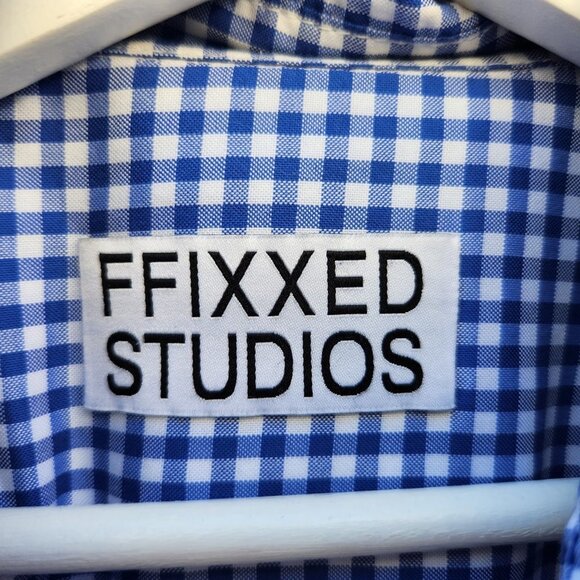 FFIXXED STUDIOS Women Chingy Shirt Dress Long Sleeve Cotton Blue White Size M - Picture 8 of 9